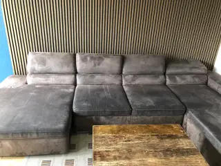 Sofa i ruskind 