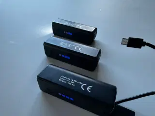 Powerbank, 2200 mah. med LED lommelygte - 3 stk. f