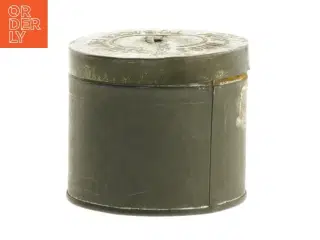 Gammel metal sparebøsse fra Pete Bros (str. Ø. 8,5 cm)