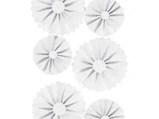 Hvide Glitter Rosetter 35+50 mm - 6 stk.