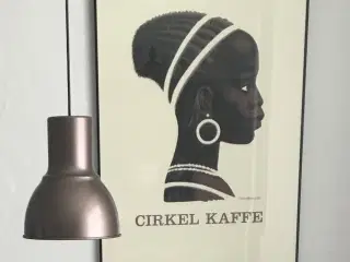 Cirkel kaffe billede i flot sort ramme