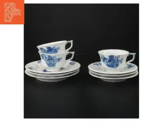 Blå Blomst Kantet, Kaffekop 3 sæt nr 8608, Royal Copenhagen
