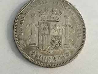 5 Pesetas Spain 1870 - Renset