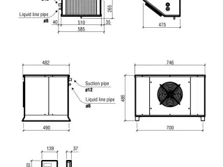 Split køleanlæg – 230 V – 0/+5 °C