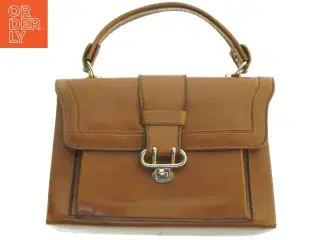Vintage læder håndtaske (str. 23x15 cm)
