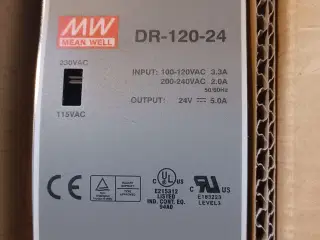Strømforsyning Mean Well DR 120-24