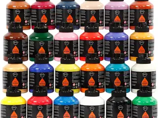 Akrylmaling , halvblank, ass. farver, 24x500ml/ 1 pk.