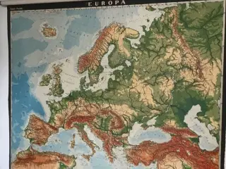 Gammelt skolekort Europa