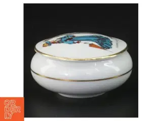 Jugend Porcelænskrukke med låg fra Bavaria (str. Ø 7 cm)