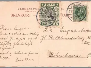 Julemærke 1906 på Postkort - Stemplet 23 - 12 - 1906