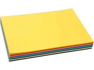Kulørt karton, A4, ark 210x297 mm, 180 g, ass. farver, 12x10ark/ 1 pk.