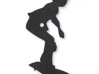 Kartonmærkat, skater, str. 56x67 mm, sort, 10stk./ 1 pk.