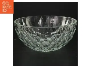 Glas skål med diamantmønster (str. Ø 20 cm)