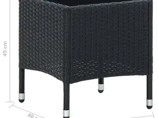 Havebord 40x40x45 cm polyrattan sort