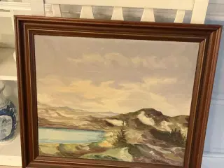 Flot oliemaleri af Hans Pinderup 