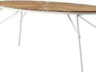 Kerteminde teak havebord 180x90cm, hvidt stel