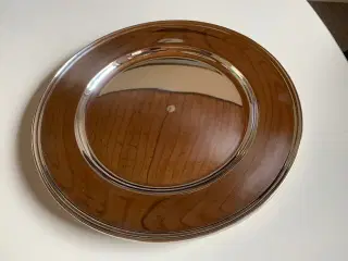 Sølvfad / dækketallerken, 3-tårnet, Ø27 cm.