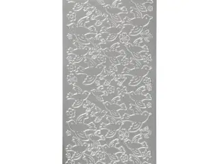 Stickers, duer, ark 10x23 cm, sølv, 1 ark