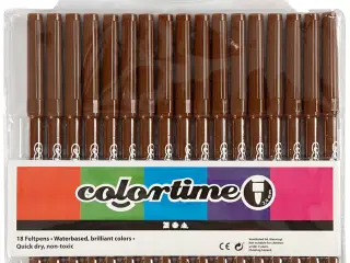 Colortime Tusch, streg 2 mm, brun, 18stk./ 1 pk.