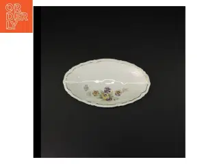 Porselænsfad med blomsterdekoration fra Bavaria (str. 25 x 14 cm)