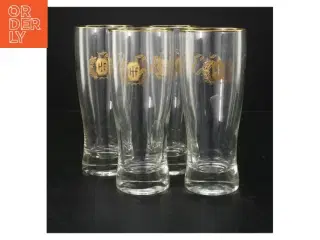 Sæt af glas med guldkant (str. 17,5 cm)