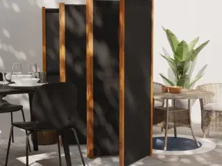 6-panels rumdeler 420x180 cm sort