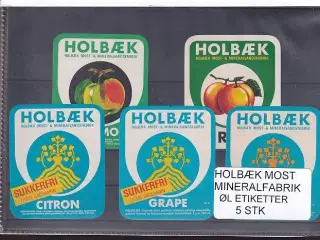 Etiketter - Holbæk Most/Mineralvand - 5 Stk.