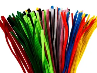 Chenille, L: 45 cm, tykkelse 6 mm, ass. farver, 200ass./ 1 pk.