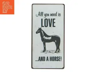 Metal skilt med hest fra Lafinesse (str. 10x5 cm)