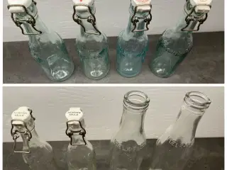 8 x Vintage Glas patentprop/patentflaske/mælkflask