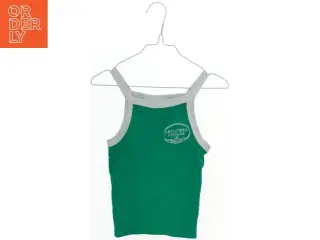 Grøn tank top med hvide kanter (str. 128)