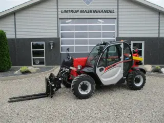 Manitou MT625H Comfort Dansk maskine, med hydrauliske pallegafler.