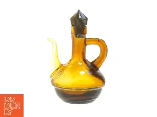 Ravfarvet Glas Karaffel med prop (str. 14,5 cm)