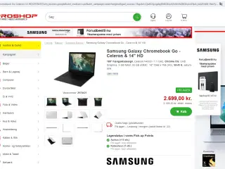 Helt ny bærbar Samsung galaxy chromebook