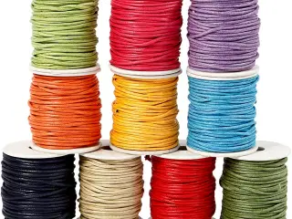 Bomuldssnor, tykkelse 2 mm, stærke farver, 10x25m/ 1 pk.
