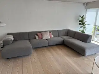 Stor sofa med chaiselong 