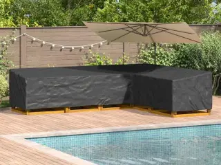 Overtræk til havemøbler Sort 330 x 255 x 80 cm 420D Oxford Stof