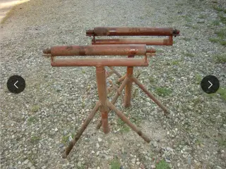2 stålbukke med brede ruller - kraftige