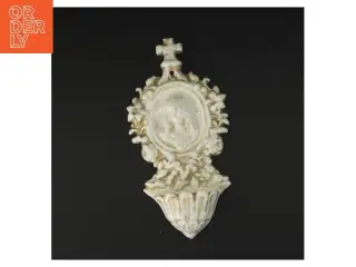 Antikt vievandsk kar Porcelæn vægophæng (str. 22 x 10 cm)