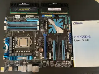 ASUS motherboard P7P55D-E incl. I7-860 8GB ram