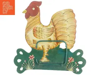 Metalskilt med hane motiv (str. 25x26 cm)