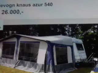 Campingvogn Knaus Azur 540 + trio fortelt 
