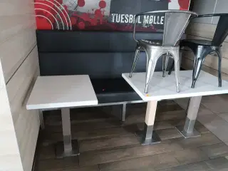 2 stk. borde, 2 stk. stole, bænk