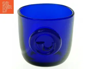 Blåt glas (str. H 5,5 cm, ø 6,5 cm)