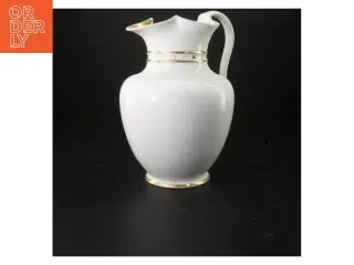 Hvid porcelænskande med guldtrim fra Kanne (str. 24 x 14 cm)