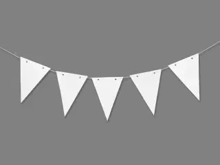 Hvide festflag i karton - 10 stk. til dekoration