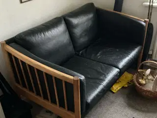 Egetræ og sort leather