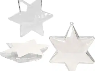 Deko-stjerne, H: 10 cm, transparent, 5stk./ 1 pk.