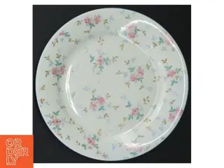 Porcelænstallerken eller fad med blomstermønster (str. Ø 20 cm)