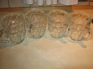 Ølkrus i glas, 4 stk